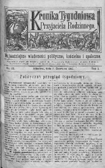 Kronika Tygodniowa do Przyjaciela Rodzinnego : najważniejsze wiadomości polityczne, kościelne i społeczne. 1895, nr 23