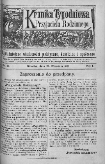 Kronika Tygodniowa do Przyjaciela Rodzinnego : najważniejsze wiadomości polityczne, kościelne i społeczne. 1895, nr 39