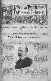 Kronika Tygodniowa do Przyjaciela Rodzinnego : najważniejsze wiadomości polityczne, kościelne i społeczne. 1895, nr 41