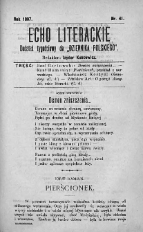 Echo Literackie. Dodatek tygodniowy do Dziennika Polskiego. 1897. Nr 41