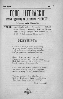 Echo Literackie. Dodatek tygodniowy do Dziennika Polskiego. 1897. Nr 42