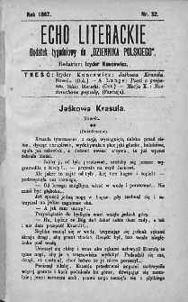 Echo Literackie. Dodatek tygodniowy do Dziennika Polskiego. 1897. Nr 52
