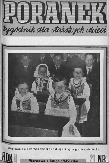 Poranek : tygodnik dla starszych dzieci. 1939. R. II, nr 21