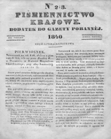 Piśmiennictwo Krajowe : dodatek do Gazety Porannej. 1840. Nr 2 i 3