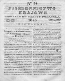 Piśmiennictwo Krajowe : dodatek do Gazety Porannej. 1840. T.1. Nr 24