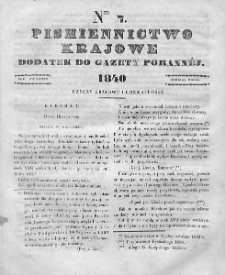 Piśmiennictwo Krajowe : dodatek do Gazety Porannej. 1840. T.2. Nr 7
