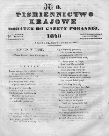Piśmiennictwo Krajowe : dodatek do Gazety Porannej. 1840. T.2. Nr 8