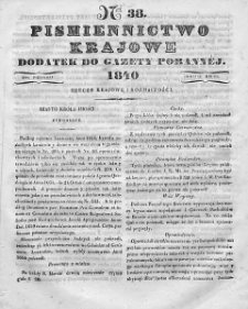 Piśmiennictwo Krajowe : dodatek do Gazety Porannej. 1840. T.2. Nr 38