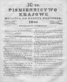 Piśmiennictwo Krajowe : dodatek do Gazety Porannej. 1840. T.2. Nr 49