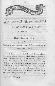 Piśmiennictwo Krajowe : dodatek do Gazety Porannej. 1841. Nr 6