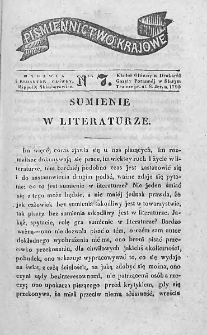 Piśmiennictwo Krajowe : dodatek do Gazety Porannej. 1841. Nr 7