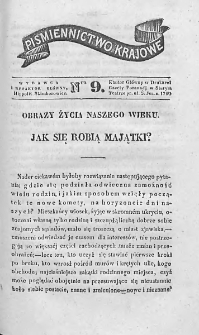 Piśmiennictwo Krajowe : dodatek do Gazety Porannej. 1841. Nr 9