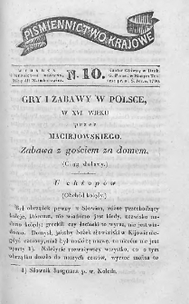 Piśmiennictwo Krajowe : dodatek do Gazety Porannej. 1841. Nr 10
