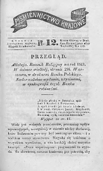 Piśmiennictwo Krajowe : dodatek do Gazety Porannej. 1841. Nr 12