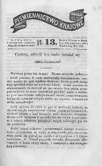 Piśmiennictwo Krajowe : dodatek do Gazety Porannej. 1841. Nr 13
