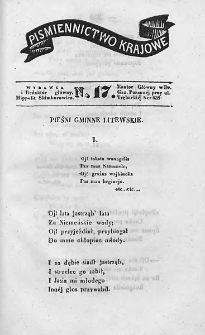 Piśmiennictwo Krajowe : dodatek do Gazety Porannej. 1841. Nr 17