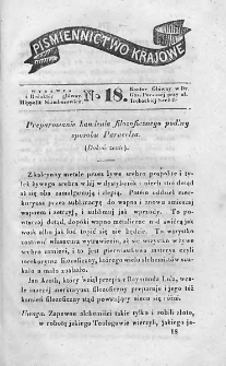 Piśmiennictwo Krajowe : dodatek do Gazety Porannej. 1841. Nr 18