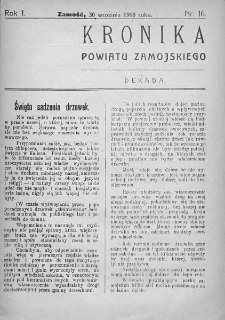 Kronika Powiatu Zamojskiego. 1918, nr 16