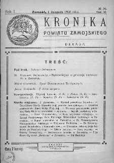 Kronika Powiatu Zamojskiego. 1918, nr 20