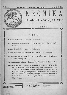 Kronika Powiatu Zamojskiego. 1918, nr 21-22