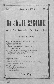 Na Ławie Szkolnej. 1930, nr 5