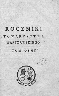 Roczniki Towarzystwa Warszawskiego Przyjaciół Nauk. 1812