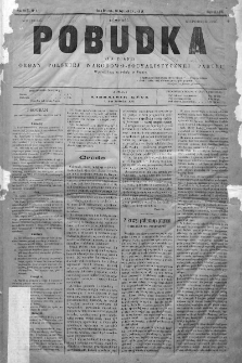 Pobudka = La Diane : czasopismo narodowo-socyalistyczne. 1891. Nr 1
