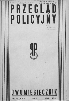 Przegląd Policyjny. 1936. Nr 5