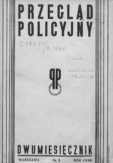 Przegląd Policyjny. 1938. Nr 5