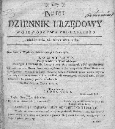 Dziennik Urzędowy Woiewództwa Podlaskiego. 1822. T I. Nr 167