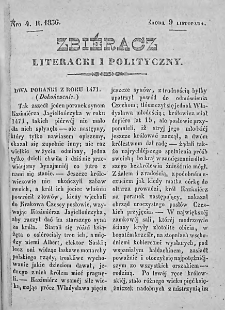Zbieracz Literacki i Polityczny. 1836/37. T. I, nr 4