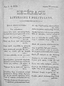 Zbieracz Literacki i Polityczny. 1836/37. T. I, nr 5