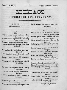 Zbieracz Literacki i Polityczny. 1837. T. II, nr 17