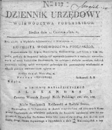 Dziennik Urzędowy Woiewództwa Podlaskiego. 1822. T I. Nr 177