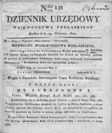 Dziennik Urzędowy Woiewództwa Podlaskiego. 1822. T I. Nr 181