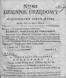 Dziennik Urzędowy Woiewództwa Podlaskiego. 1822. T I. Nr 183