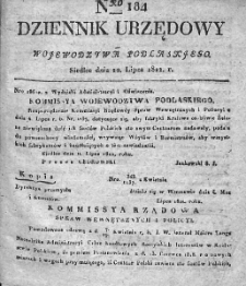 Dziennik Urzędowy Woiewództwa Podlaskiego. 1822. T I. Nr 184