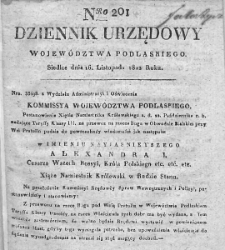 Dziennik Urzędowy Woiewództwa Podlaskiego. 1822. T I. Nr 201