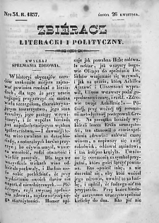 Zbieracz Literacki i Polityczny. 1837. T. II, nr 34