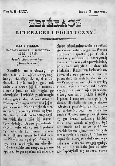 Zbieracz Literacki i Polityczny. 1837. T. IV, nr 4
