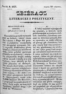 Zbieracz Literacki i Polityczny. 1837. T. IV, nr 11