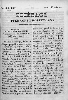 Zbieracz Literacki i Polityczny. 1837. T. IV, nr 13