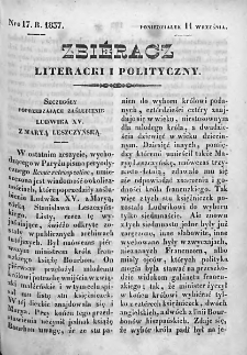 Zbieracz Literacki i Polityczny. 1837. T. IV, nr 17