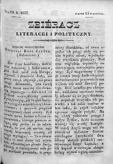 Zbieracz Literacki i Polityczny. 1837. T. IV, nr 19