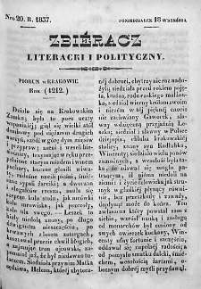 Zbieracz Literacki i Polityczny. 1837. T. IV, nr 20