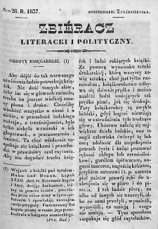 Zbieracz Literacki i Polityczny. 1837. T. IV, nr 26