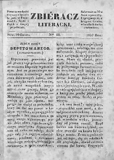 Zbieracz Literacki i Polityczny. 1837/38. T. I, nr 18
