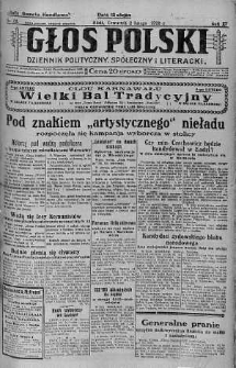 Głos Polski : dziennik polityczny, społeczny i literacki 2 luty 1928 nr 33