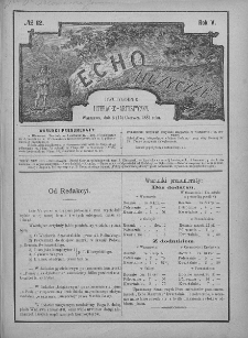 Echo Muzyczne : dwutygodnik artystyczno - literacki. 1881. T. 5, nr 12