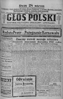 Głos Polski : dziennik polityczny, społeczny i literacki 5 luty 1928 nr 36
